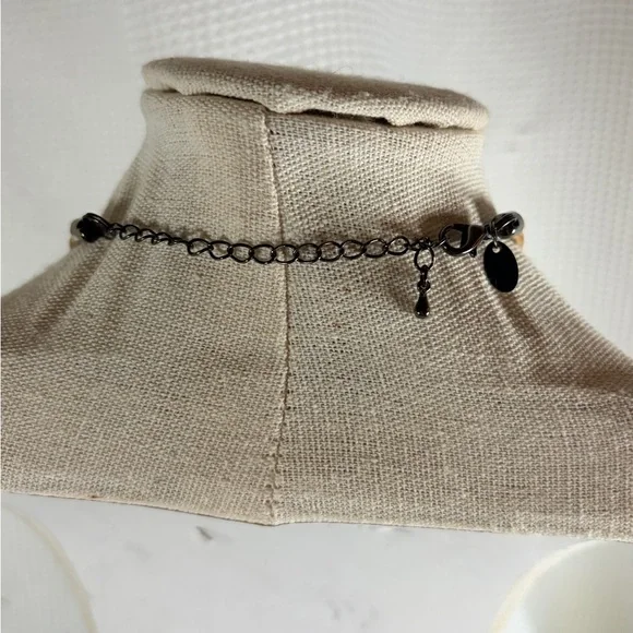 Lia Sophia Brown Beaded Mother of Pearl Pendant Necklace - Picture 5 of 6